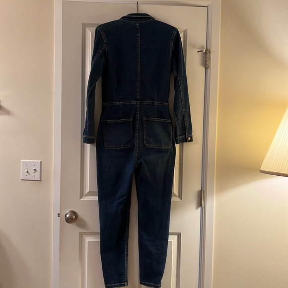Free People Lennox Denim Fitted Jumpsuit Coverall - Picture 8 of 12